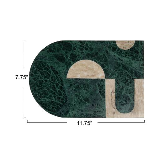 Hello Honey® Green Abstract Design Compact Marble Cheese & Cutting Board